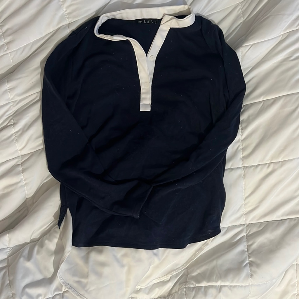 Navy Collared Top